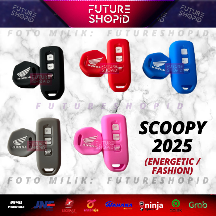 Sarung Kunci + Alarm Scoopy 2025 New Cover Remote 2024 Fashion/Energetic Silikon Karet Honda