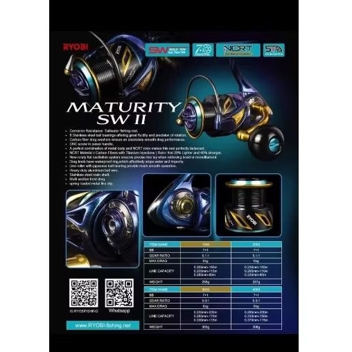 Reel RYOBI MATURITY SW II 1000/2000/3000/4000/6000HPX - POWER HANDLE