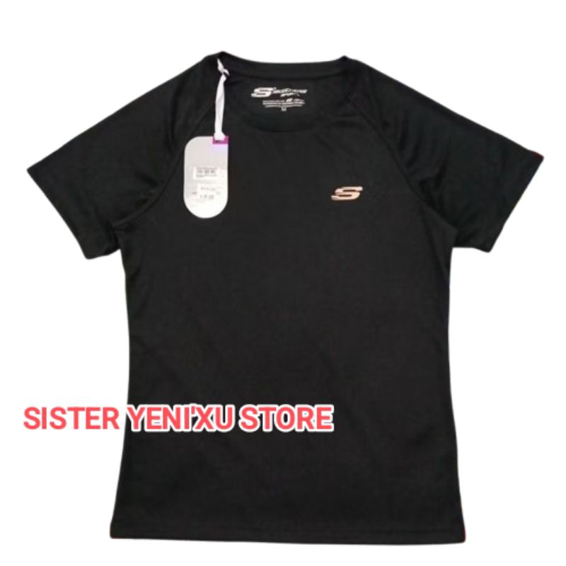 Kaos Skechers Sport Women T-shirt Wanita BLACK (Size S,M) ORIGINAL STORE 100%