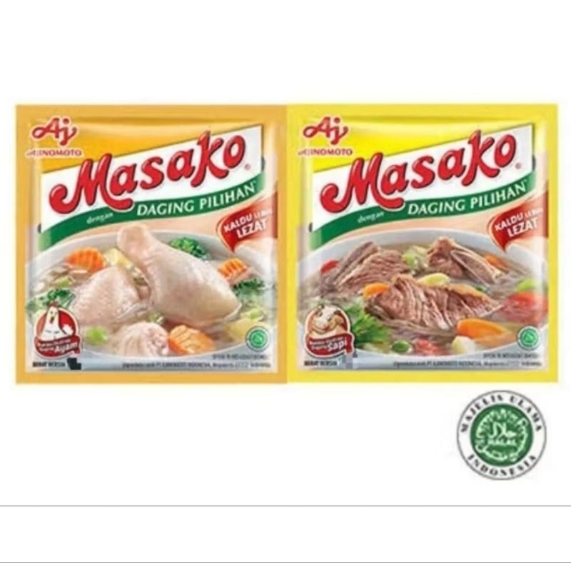 

Masako Kaldu Ayam & Sapi 1 Renceng isi 12 Pcs