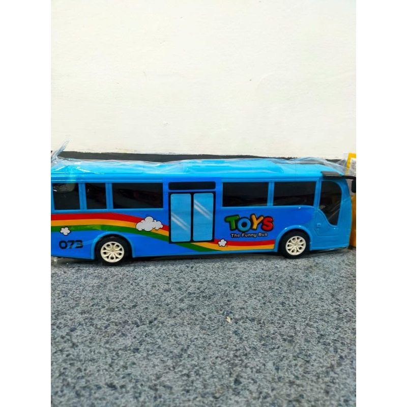 promo mainan bus toys/tayo panjang warna biru rkc