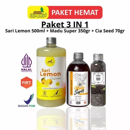 

Paket Diet Detox Sehat Alami BPOM dan Halal Paket 3in1 / Cuka Apel + Chia Seed + Madu Super ( ALL Variant ) By reina herbal shop