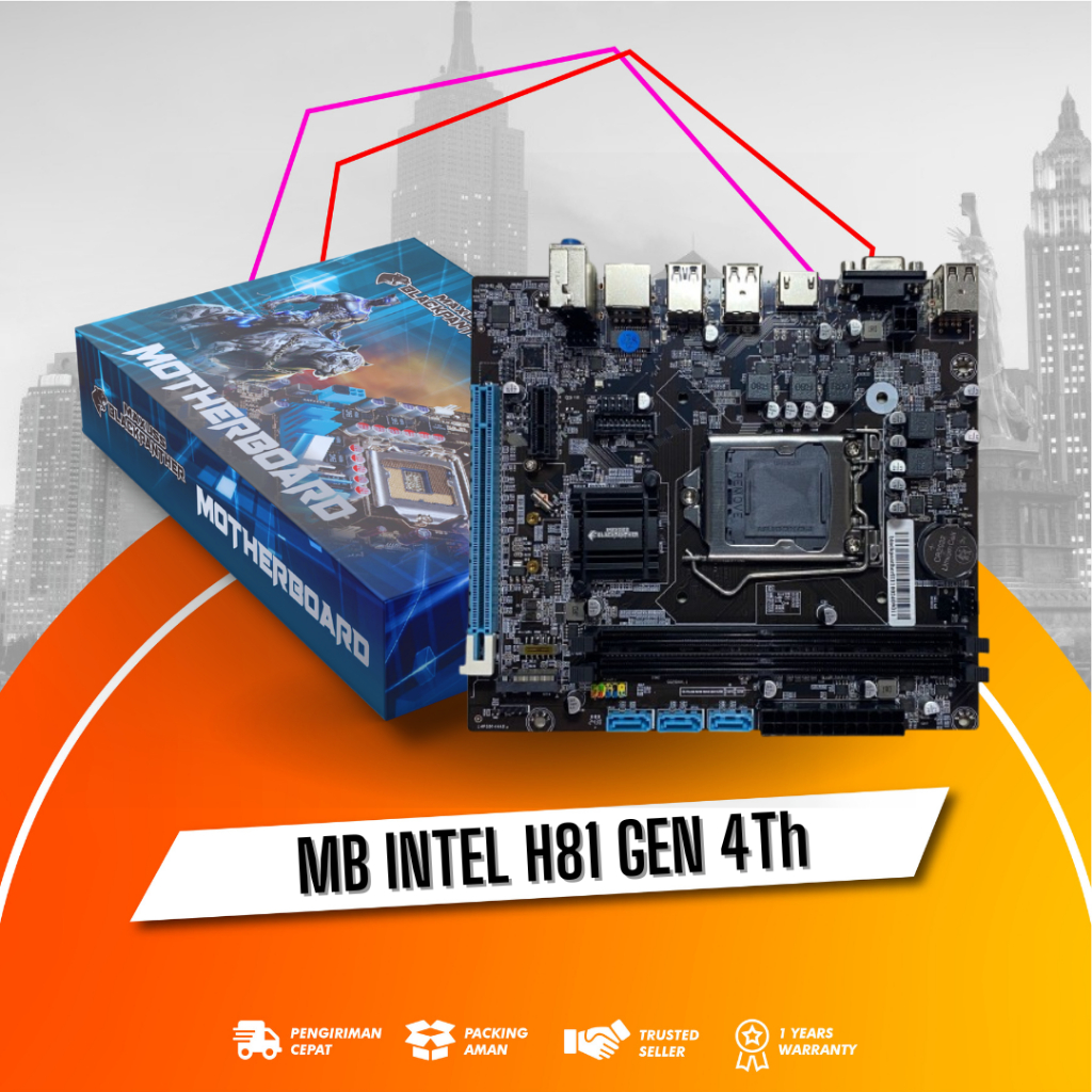 Motherboard Maxuss BlackPanther H81 LGA1150 Haswell DDR3 New Mobo H81