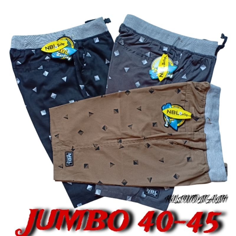 CELANA CHINOS PENDEK MOTIF NBL BIG SIZE/JUMBO