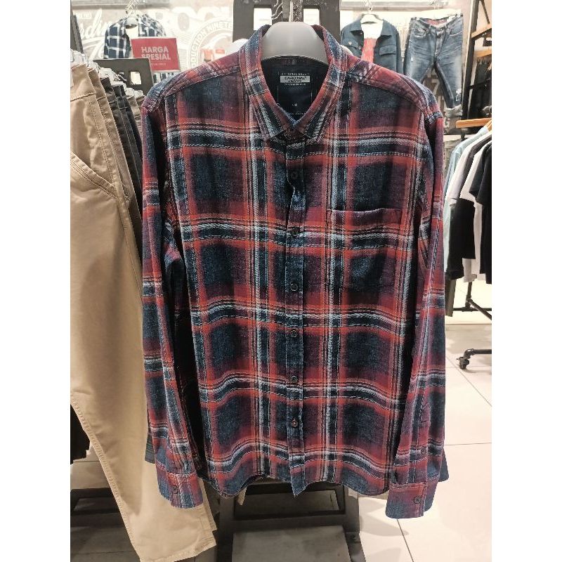 CARDINAL kemeja lengan panjang merah maroon