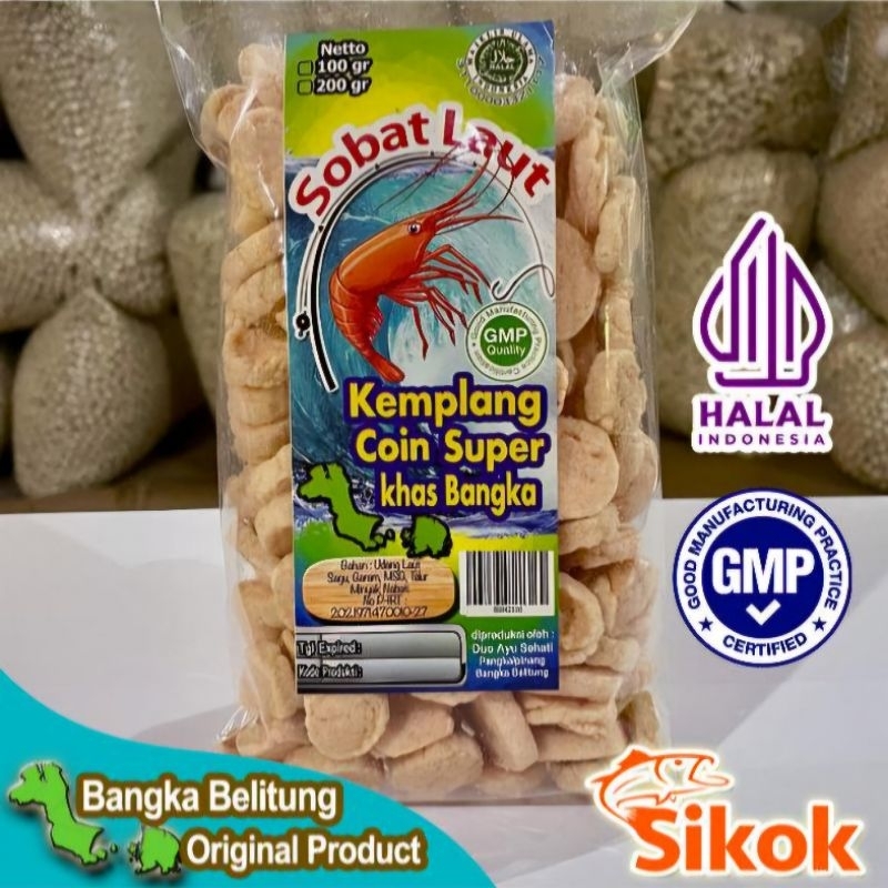 

snack / kerupuk kemplang koin udang sobat laut khas bangka