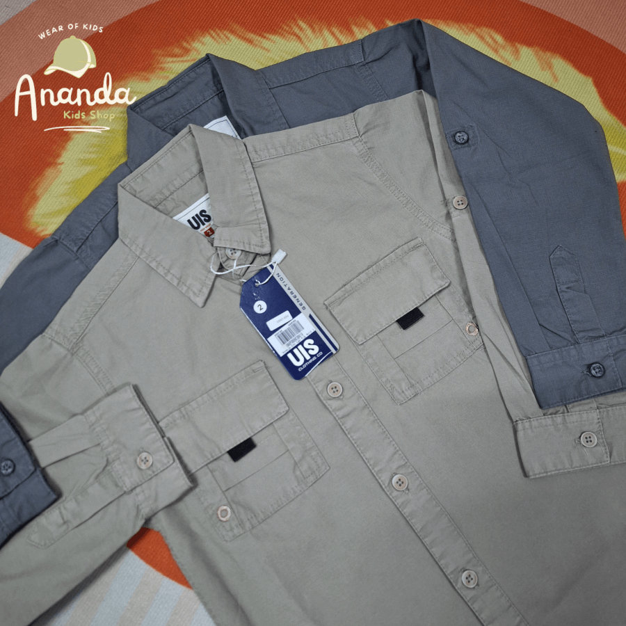 Kemeja Lengan Panjang Anak Laki Laki Uis Kids Bahan Katun Bordir Orig Terbaru