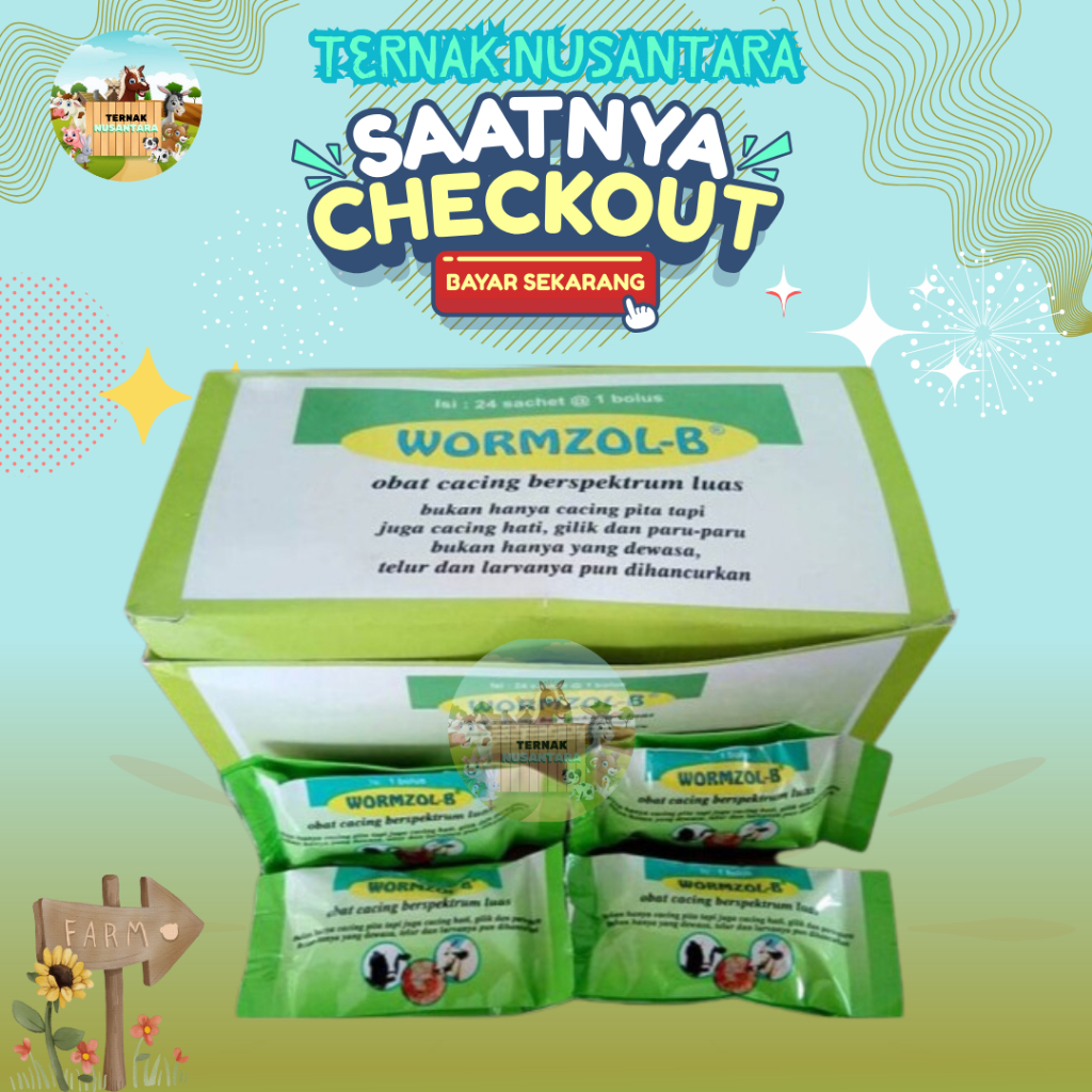 ECER WORMZOL-B 1 BOLUS BY MEDION - Membasmi Berbagai Cacingan Pada Hewan Ternak.