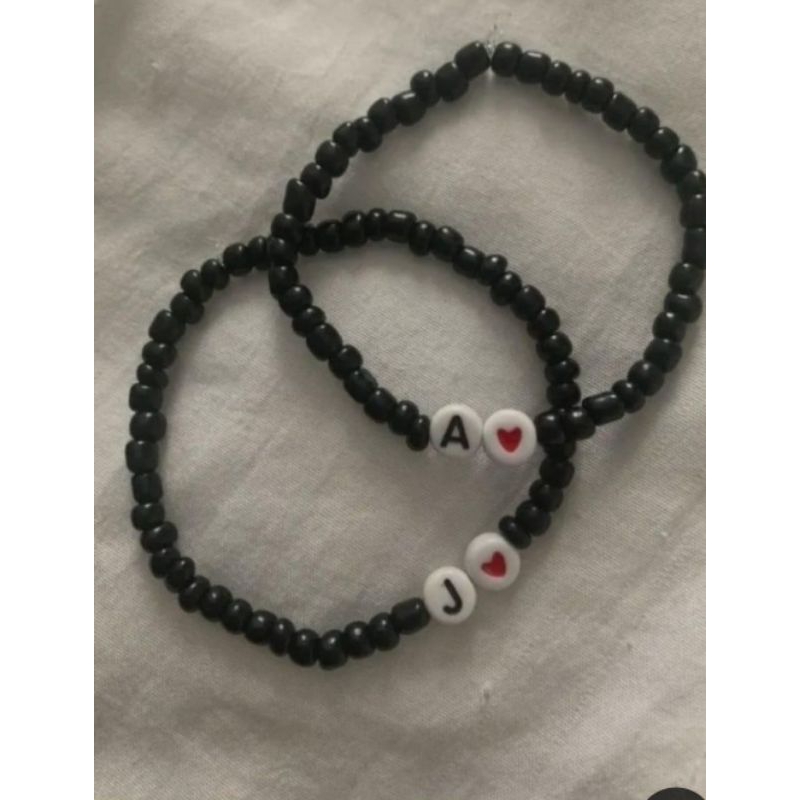 Gelang Tangan Couple Inisial Nama Love Hati Cinta