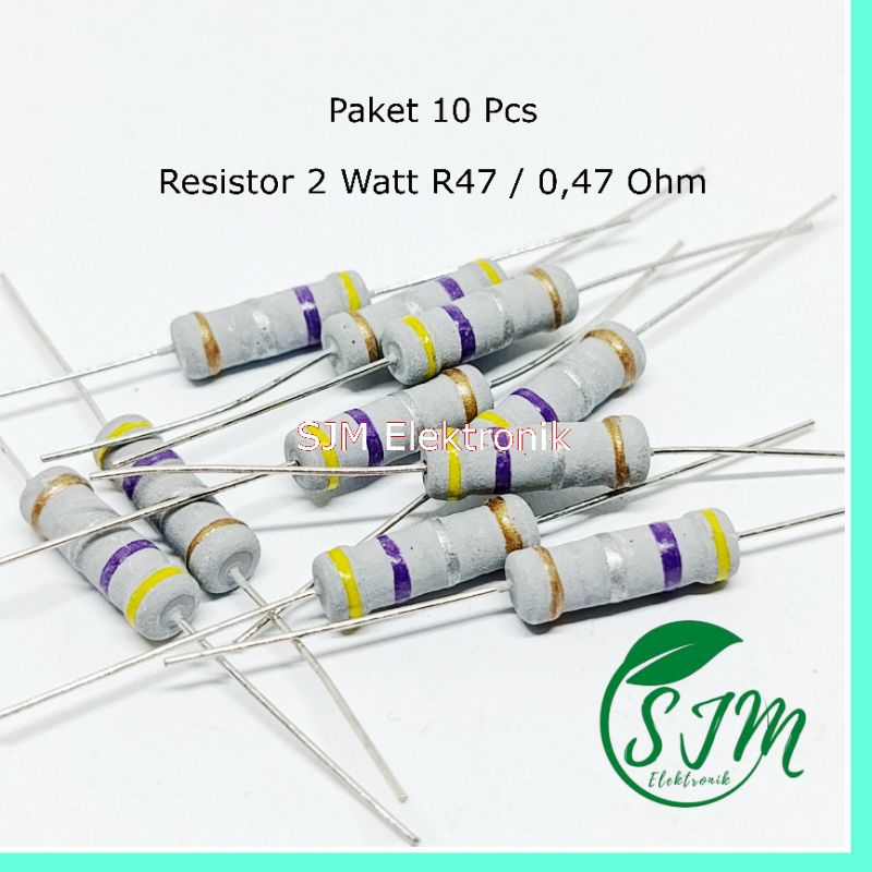 RESISTOR 2 WATT 0,47 OHM R47 OHM 2W R47OHM 0,47OHM 10 buah