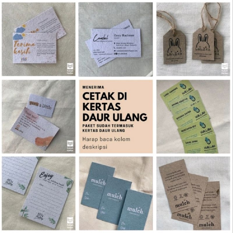 

Cetak Custom di Kertas Daur Ulang Variasi Ukuran