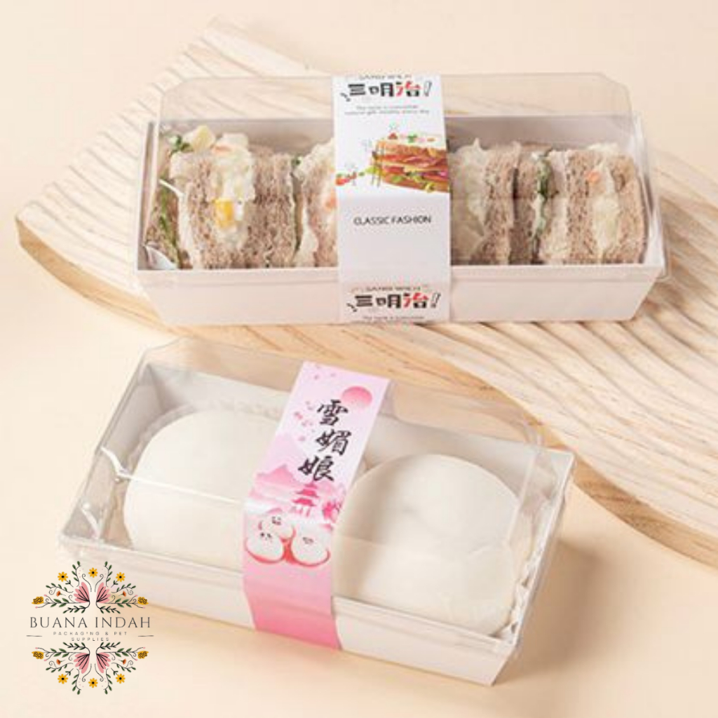 packaging kotak panjang burger putih dan coklat ukuran (17.5x7x6.5) box makanan murah MN-1659