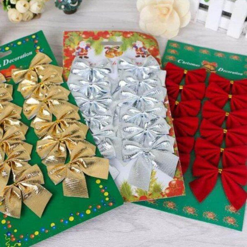 Hiasan pohon natal bentuk pita kecil pita natal asesoris natal asesoris pohon natal pita pohon natal