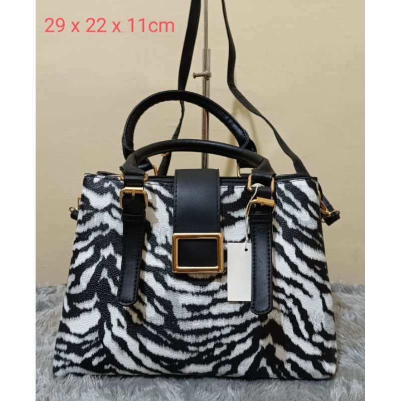 100% NEW Tas Fashion Wanita motif Zebra/Tas Kerja Wanita/Tas Guru
