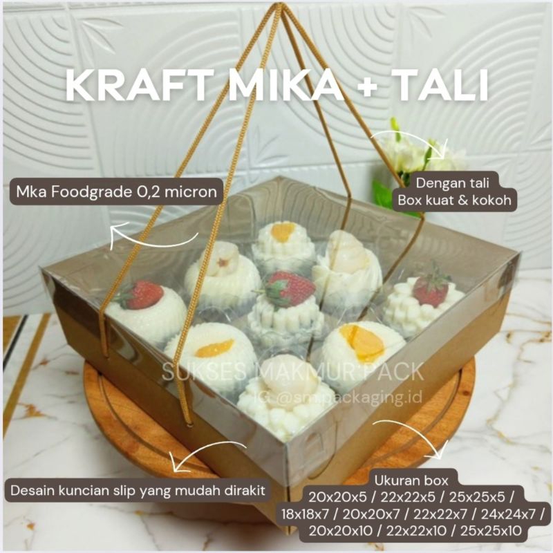 DUS + Tray Mika sekat 9 Tatakan pudding Alas puding jelly mochi mooncake dus 24x24x7 25x25x10 25x25x