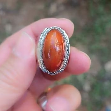 Natural Cincin Pandan Nanas Merah Ring Monel Kode 240825