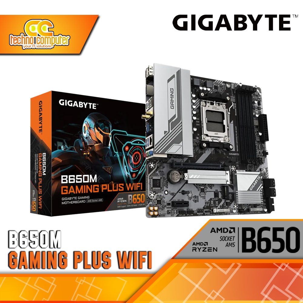 MOTHERBOARD GIGABYTE B650M GAMING PLUS WIFI - M-ATX, AM5, B650, DDR5