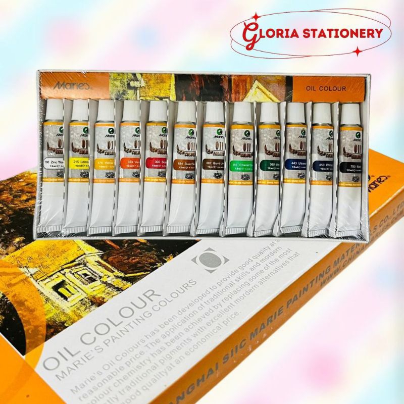 

MARIES OIL COLOUR - 12 COLOURS/Cat minyak 12 warna MARIES