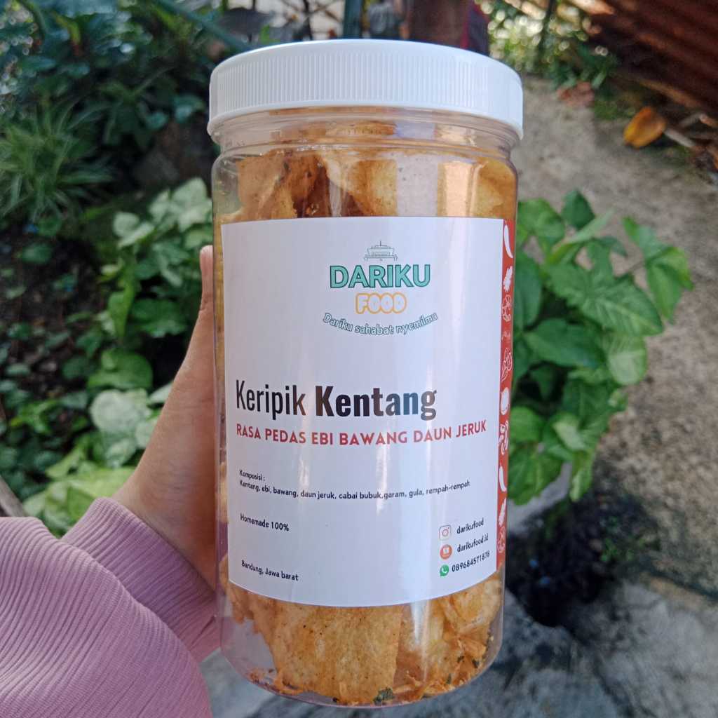 

Keripik kentang rasa pedas ebi bawang daun jeruk TOPLES HOMEMADE - DARIKU FOOD