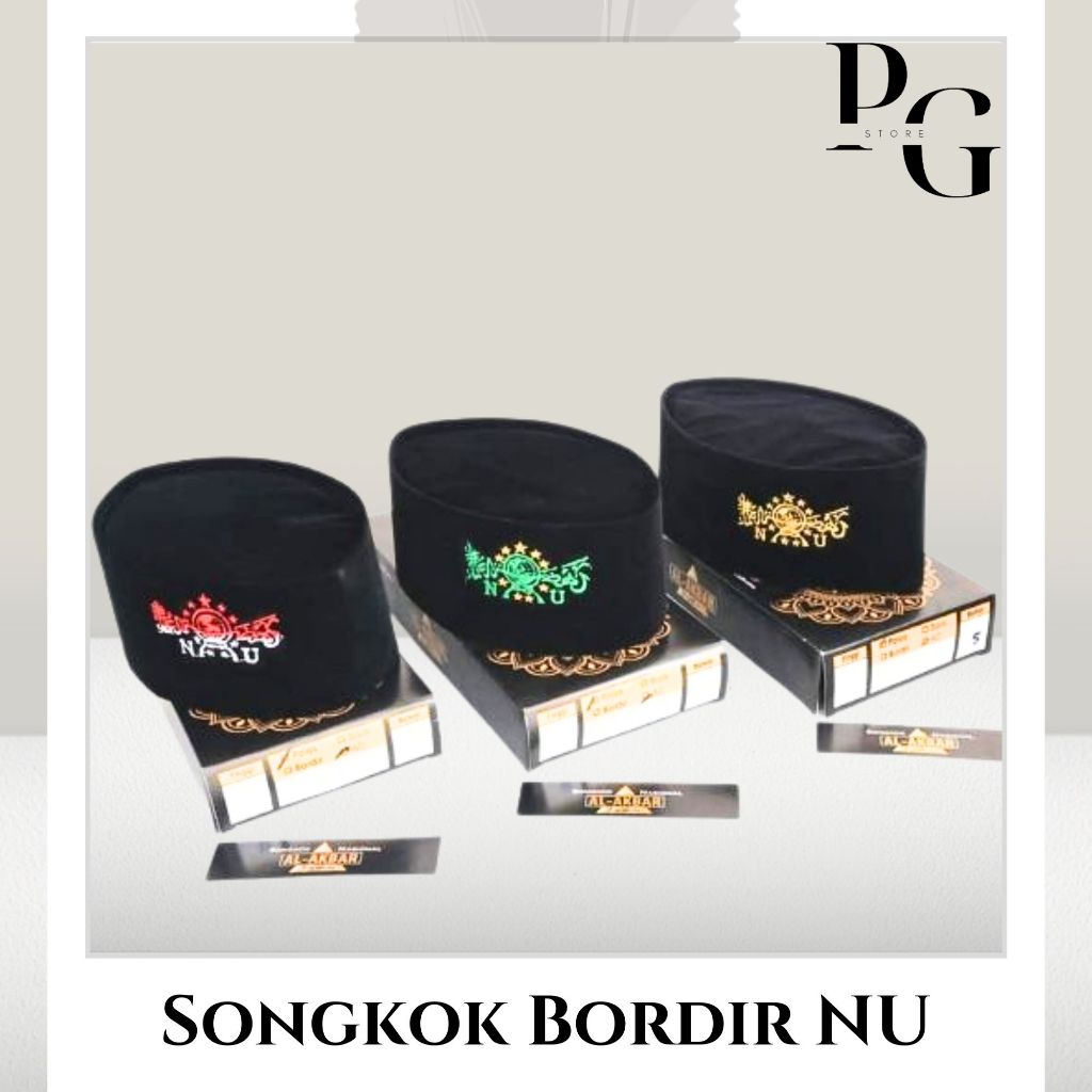 Peci Hitam Bordir NU // Songkok NU Peci Hitam Bordir NU Songkok Hitam Bordir NU Non AC