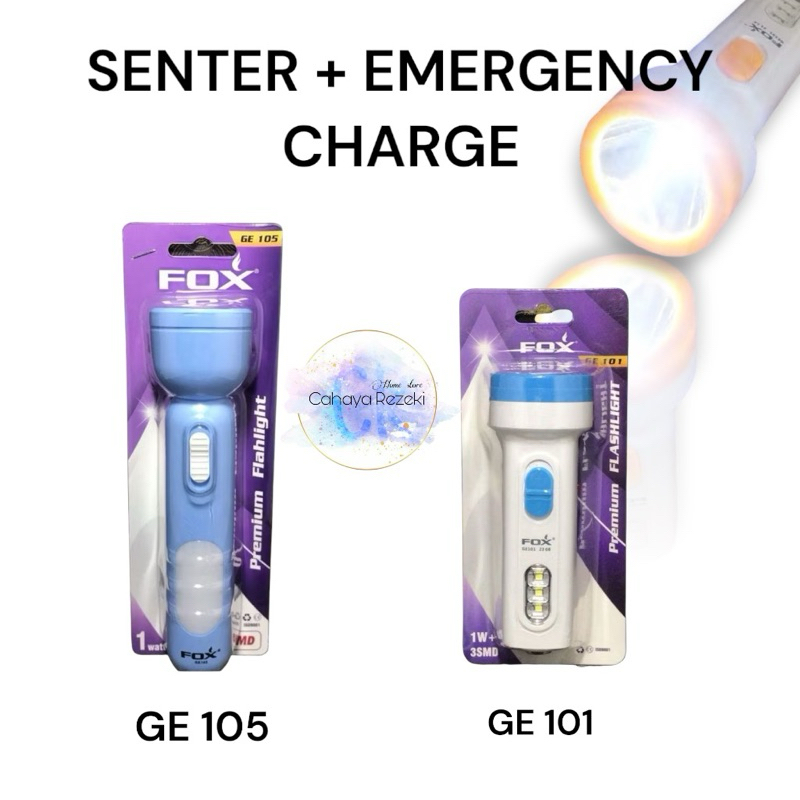 SENTER + EMERGENCY CHARGE FOX GE 105 | Senter Cas ces fox GE 101