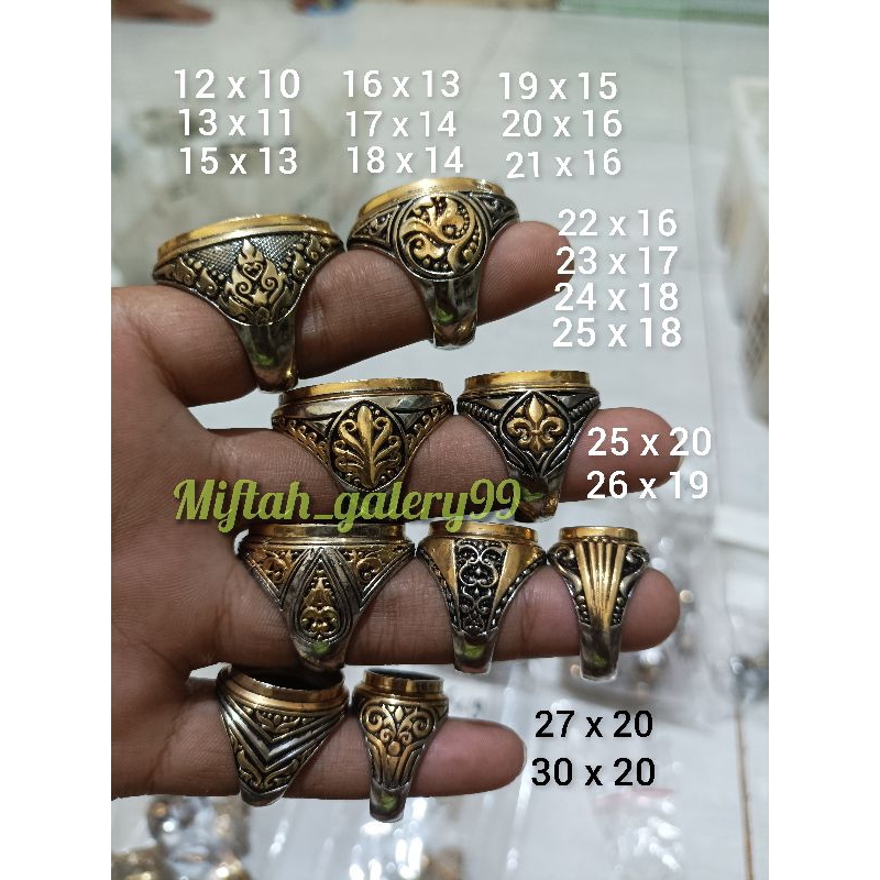 Emban cincin alpaka kombinasi gold
