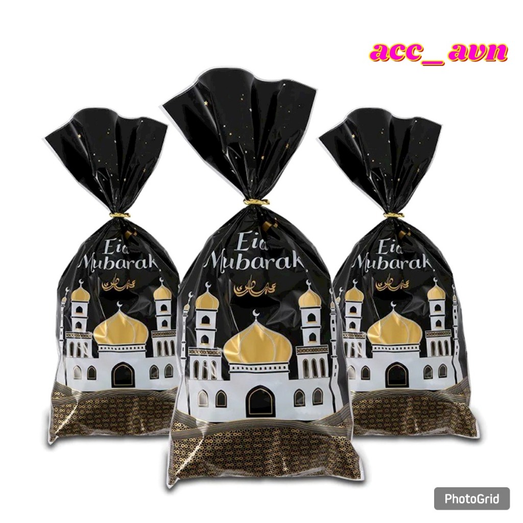 

Kantong Plastik Bingkisan Kado Eid Mubarak Gift Bag 50 PCS - CZ-5 - Black