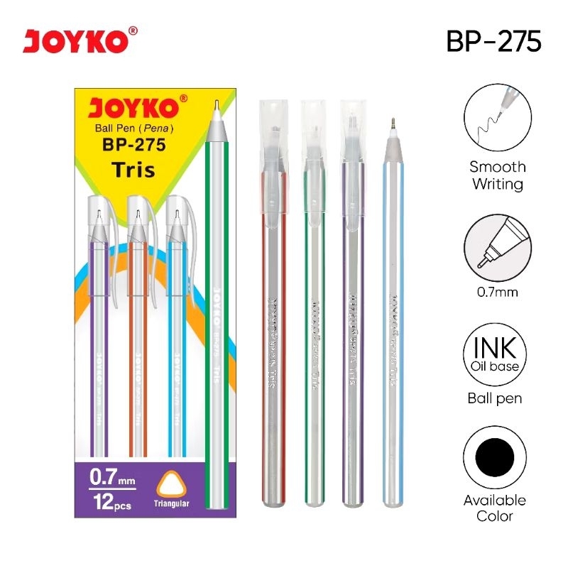 

Ball Pen Pulpen Pena Joyko BP-275 Tris 0.7 mm (1 Pcs)