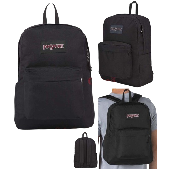 Diskon akhir tahun Tas Jansport Polos. Tas Pelajar. Tas Sekolah. Tas Ransel Pria Wanita - Hitam