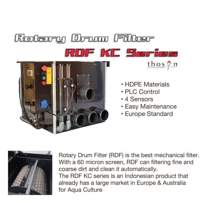 Filter Mekanis Kolam Koi Rotary Drum Filter RDF KC Series New Model KC15 KC30 KC60 KC100 KC160