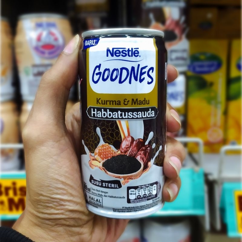 

Nestle Goodnes Kurma & Madu Habbatussauda Susu Steril Cair Kaleng 189ml