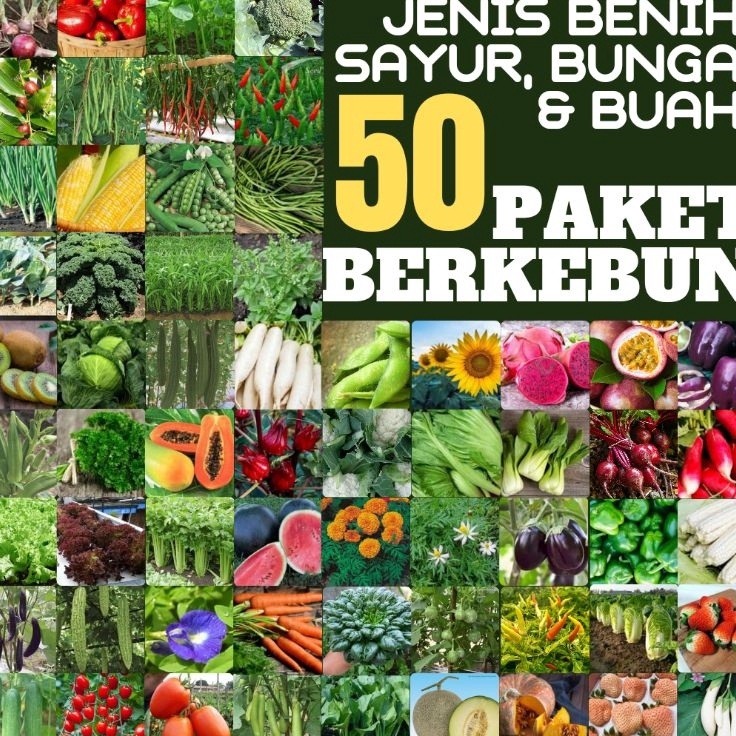 Harga Bersaing Paket 5 Jenis benih bibit biji sayur bunga dan buah