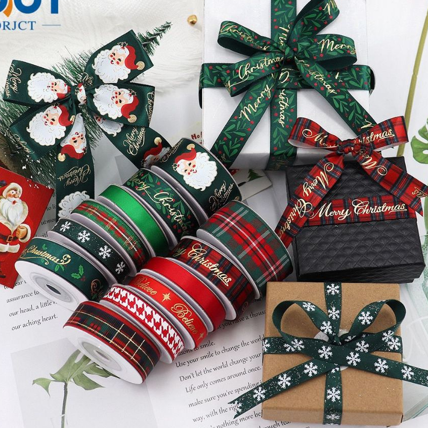 

Per ROLL Pita Kain Motif Karakter Natal Dekorasi Hampers Kado Parcel Christmas