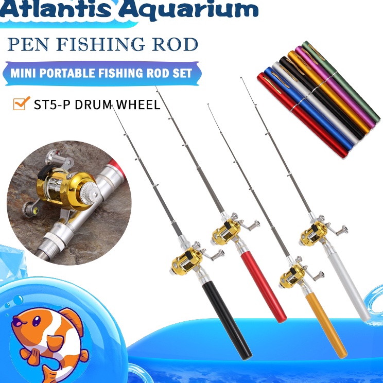 Spesial Murah  Ruparuma Mini Fishing Rod Pena Satu set Joran Pen mini Pancing Pulpen Pancingan Porta
