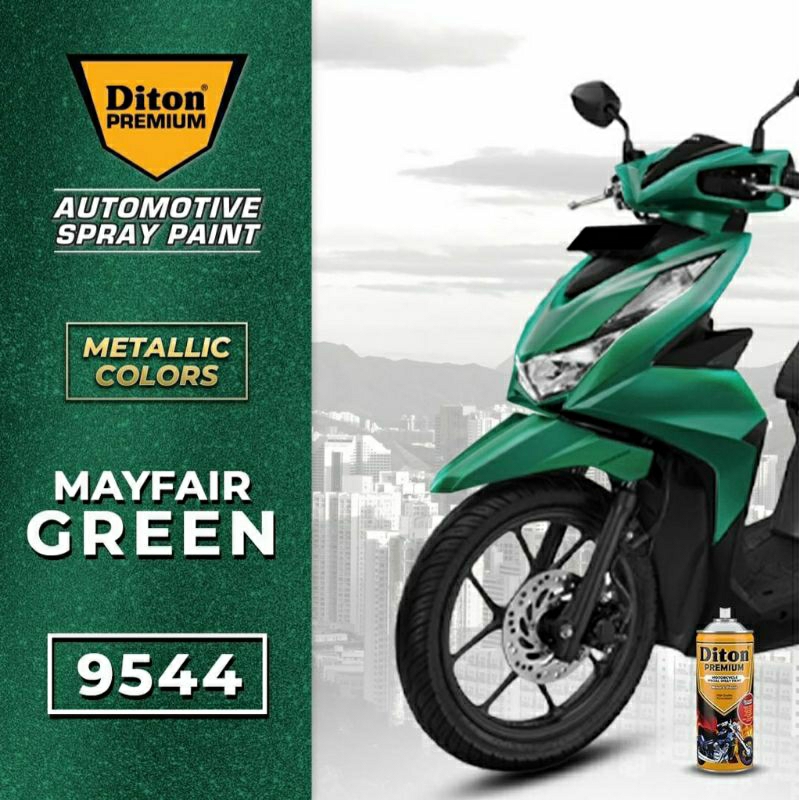 #MAU# Cat Semprot Diton Premium 9544 Mayfair Green 400ml Hijau Metallic Cat Spray Duco Diton Metalik