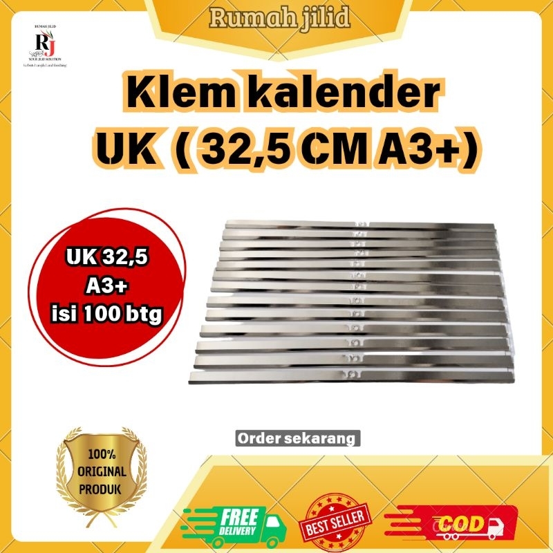 

klip / klem kalender uk 32, 5 A3+ ECERAN isi 100 btg termurah