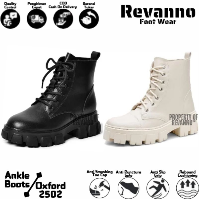 Sepatu Ankle Boots - Sepatu Ankle Boots Wanita Fashion Korea Premium - Hitam, 37