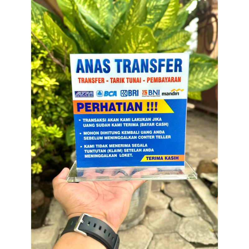 

UKURAN 18x18cm AKRILIK MEJA AGEN BANK KONTER TOKO BISA CUSTOM NAMA
