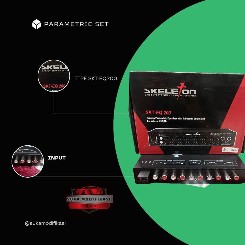 Pre Amp Parametrik Skeleton SKT-EQ 200 Audio Pre Amp Mobil SKT EQ200