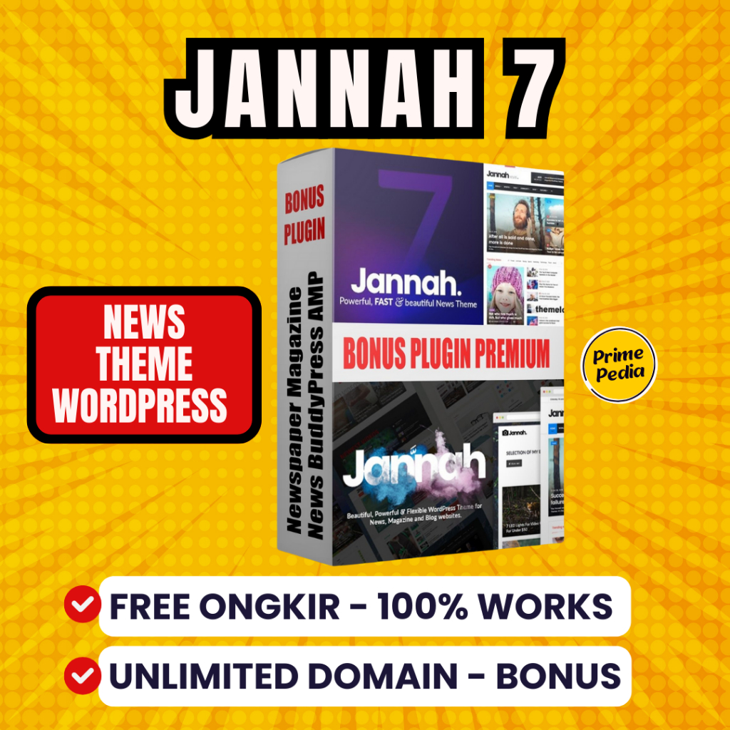 JANNAH 7 News Theme Wordpress Untuk Elementor Versi Terupdate - JANNAH 7 Template Blog Berita WP Gro