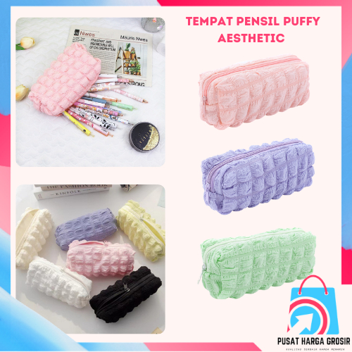 

PHG Tempat Pensil Puffy Aesthetic Kotak Pensil Sleting Lucu Warna Macaroon Aesthetic Crinkled Fufu Pouch Tempat Pensil Bulu Bentuk Bantal Kotak Cute Pillow Make Up Pouch Organizer Travel Kapasitas Besar