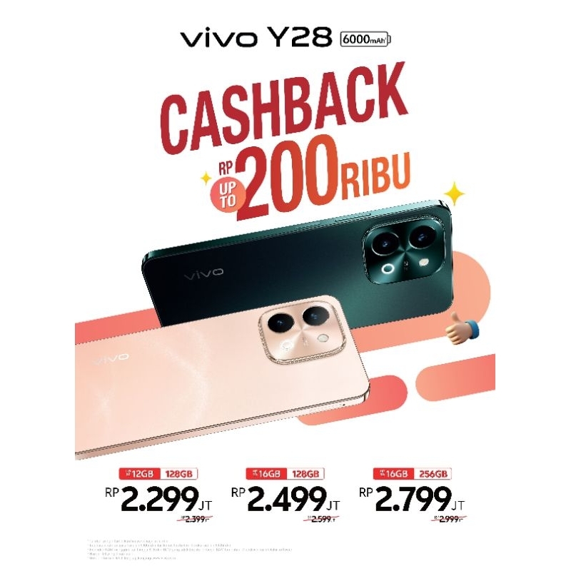 VIVO Y28 NFC 8/256 Y28 8/128 VIVO Y 28 RAM 8+8GB ROM 128 ~ 256GB FAST CHARGING 44W BATERAI 6000MAH