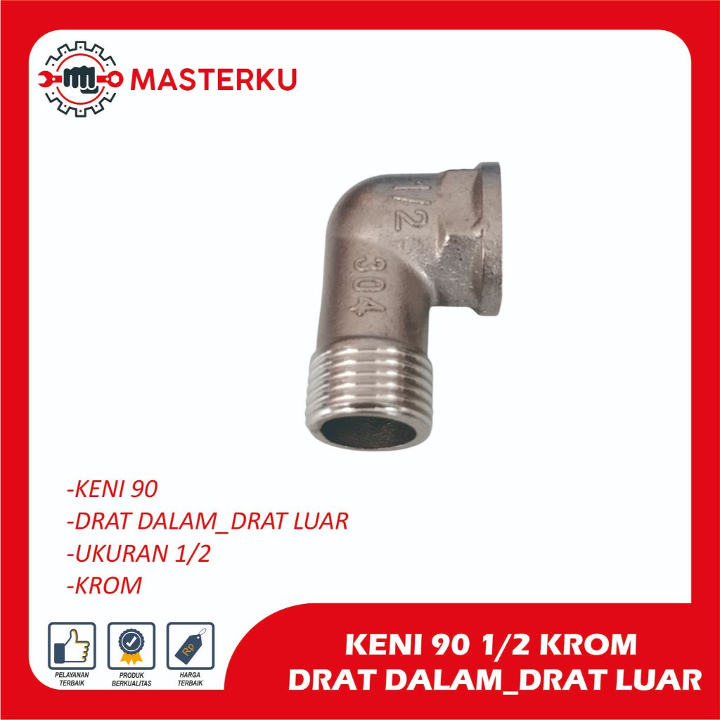 SAMBUNGAN PIPA /KENI CROME DRAT DALAM _DRAT DALAM/KENI 1/2 X1/2 /DRAT DALAM/DRAT LUAR