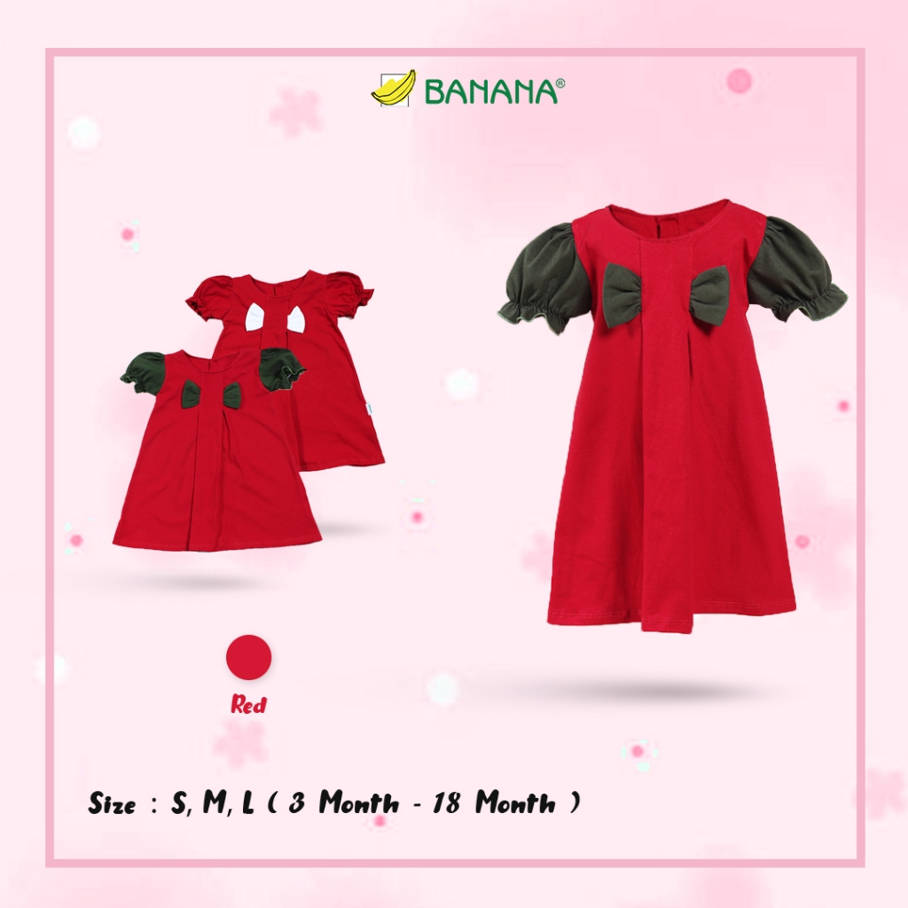 BANANA Dress natal bayi perempuan pita dada