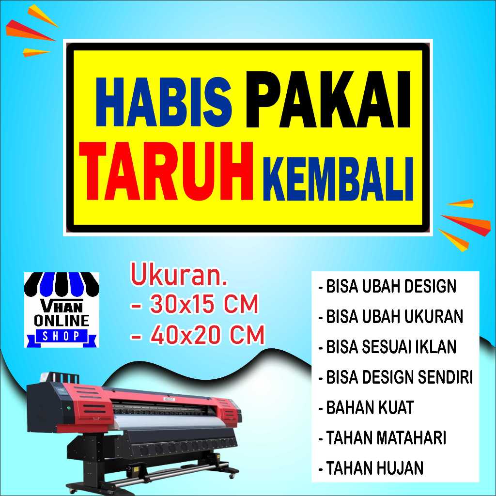 

Cetak Sticker Tempelan Habis Pakain Taruh Kembali kuning