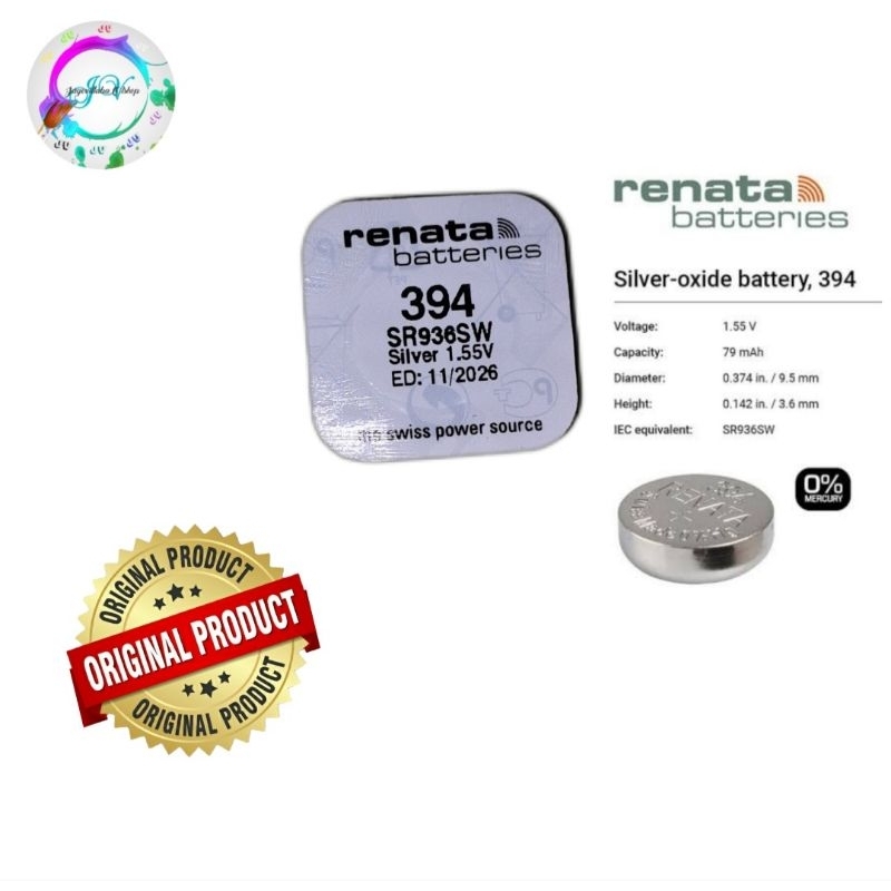 Baterai 394 SR936SW Renata Original Baterai Jam Tangan SR 936 SW