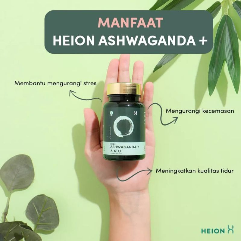 PROMO TERLARIS HEION Ashwagandha SUPLEMENT MAKANAN - Ksm-66 Ashwagandha extract @500mg BPOM by HEION