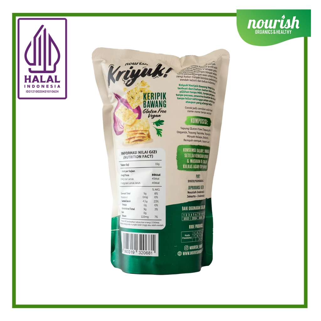 

RB22 KRIYUK! Keripik Bawang Gluten Free Vegan Bebas Kolesterol, NO MSG 60gr
