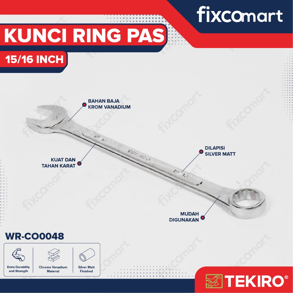 Tekiro Kunci Ring Pas 15/16 Inch / Tekiro Combination Wrench