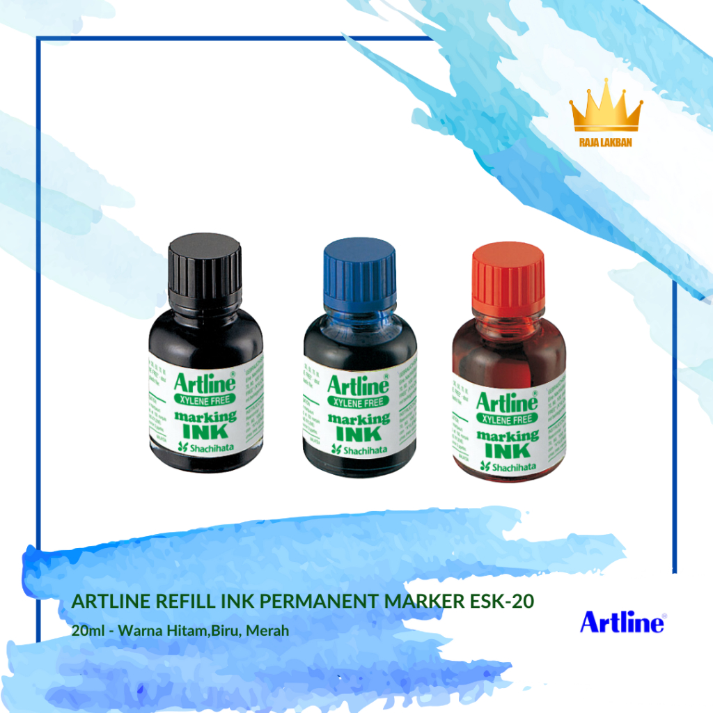 

Tinta Isi Ulang Artline Refill Ink ESK-20 for Permanent Marker 20ml/ Warna-warni - Pcs